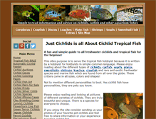 Tablet Screenshot of justcichlids.com